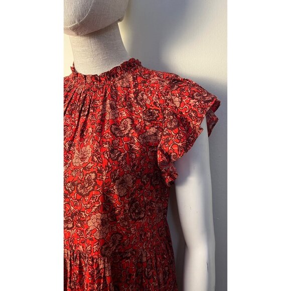 ULLA JOHNSON HANA POPPY FLORAL BABY DOLL DRESS 4 - Picture 5 of 13